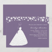 エレガントウエディングガウンフラワーズブライダルシャワー招待状 招待状 (正面/裏面)