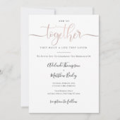 エレガントウエディングフォトカリグラフィ引用文シンプル 招待状 (正面)