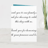 エレガントウエディングプログラムさくらんぼブロッサムブルー プログラム (裏面)