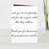 エレガントウエディングプログラムさくらんぼブロッサムレッド プログラム (裏面)