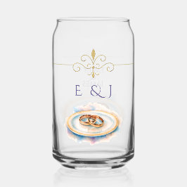 エレガントウォーターカラーゴールデンバラ結婚ズリングや輪 ガラス缶