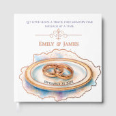 エレガントウォーターカラーゴールデンバラ結婚ズリングや輪 ゲストブック (正面)