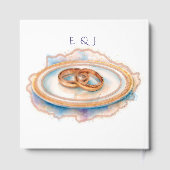 エレガントウォーターカラーゴールデンバラ結婚ズリングや輪 ゲストブック (裏面)