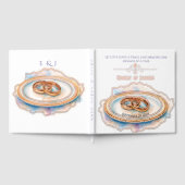 エレガントウォーターカラーゴールデンバラ結婚ズリングや輪 ゲストブック (全面)