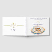 エレガントウォーターカラーゴールデンバラ結婚ズリングや輪 ゲストブック (全面)