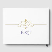 エレガントウォーターカラーゴールデンバラ結婚ズリングや輪 ゲストブック (裏面)