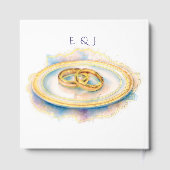 エレガントウォーターカラーゴールデンバラ結婚ズリングや輪 ゲストブック (裏面)