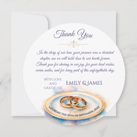 エレガントウォーターカラーゴールデンバラ結婚ズリングや輪 セーブザデート (正面)