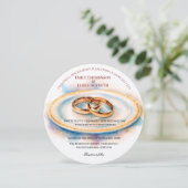 エレガントウォーターカラーゴールデンバラ結婚ズリングや輪 招待状 (スタンド正面)