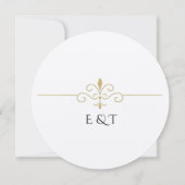 エレガントウォーターカラーゴールデンバラ結婚ズリングや輪 招待状 (裏面)