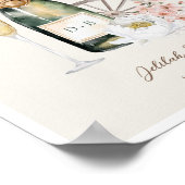 エレガントウォーターカラーシャンパンウェスタン結婚ズ ポスター (角)