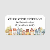 エレガントウォーターカラーホームカスタム不動産仲介業者 名札 (正面)