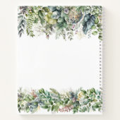 エレガントウォーターカラー結婚グリーナリーズゲストブック ノートブック (裏面)