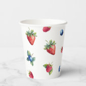 エレガントウオーターカラーストロベリースウィート誕生日 紙コップ (裏面)