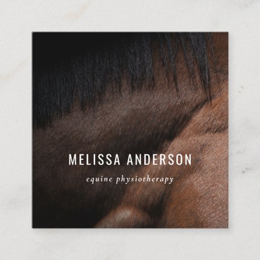 エレガントウマ科のカイロプラクター スクエア名刺 (正面)