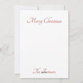 エレガントウマ科のクリスマス シーズンカード (裏面)