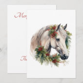 エレガントウマ科のクリスマス シーズンカード (正面/裏面)