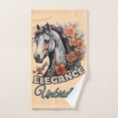 エレガントウマ科の美しい：オレンジ色の花のネックレスデシ バスタオルセット (ハンドタオル)