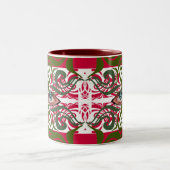 エレガントエイリアン模様(青) ツートーンマグカップ (中央)