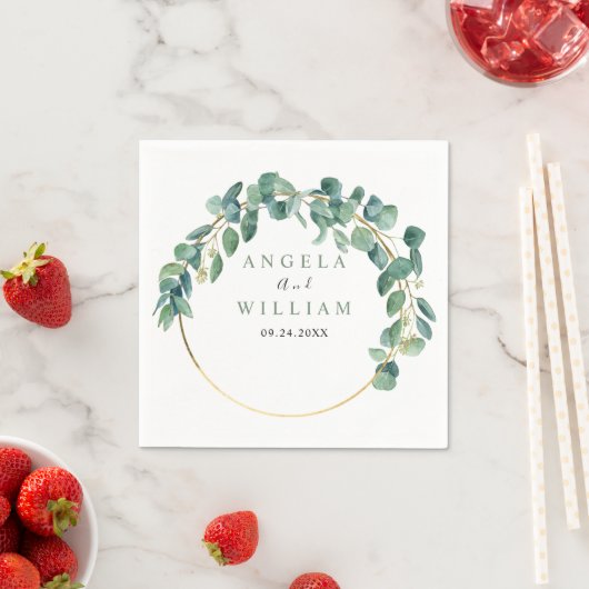 エレガントエリ葉ー結婚ユ スタンダードカクテルナプキン (インサイチュ)