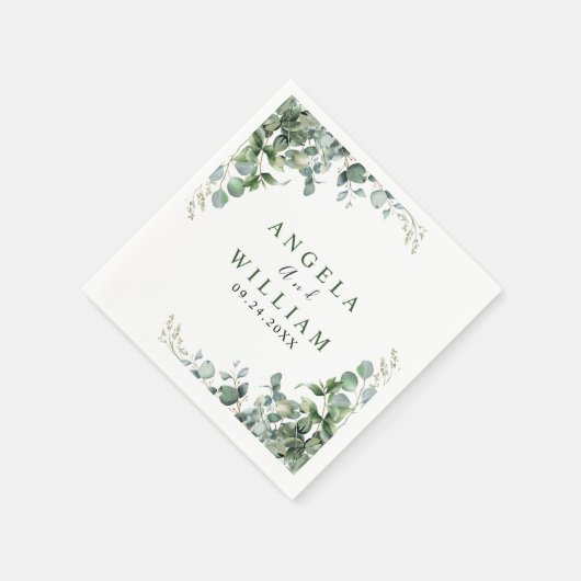 エレガントエリ葉ー結婚ユ スタンダードカクテルナプキン (角)