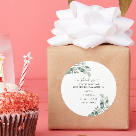 エレガントエリ葉ー結婚ユ ラウンドシール (パーティー)