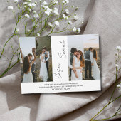 エレガントエレガントモダン4枚結婚の写真 招待状