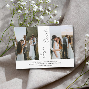 エレガントエレガントモダン4枚結婚の写真 招待状