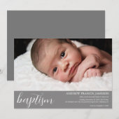 エレガントエレガントモダンChristian Photo |バプテスマ 招待状 (正面/裏面)