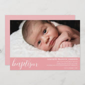 エレガントエレガントモダンChristian Photo |洗礼I 招待状 (正面/裏面)