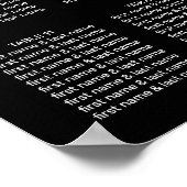 エレガントエレガント結婚白黒 ポスター (角)