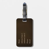 エレガントエンボスフェイクモノグラム焦げ茶色 ラゲッジタグ (裏面縦)