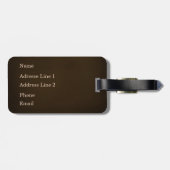 エレガントエンボスフェイクモノグラム焦げ茶色 ラゲッジタグ (裏面横)