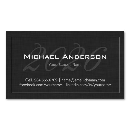 エレガントエンボス年級卒業名票 マグネット名刺 (正面)