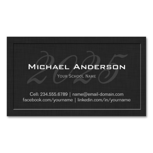 エレガントエンボス年級卒業名票 マグネット名刺 (正面)