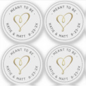 エレガントエンボス金ゴールドハートがBe'sの結婚対象 シール (正面)