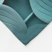 エレガントエンボス3次元フローラレリーフ、 浮き彫りティール(緑がかった色) フリースブランケット (角)