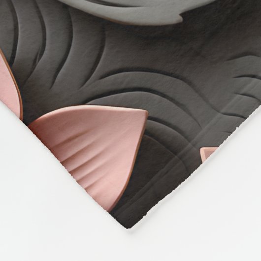 エレガントエンボス3Dスタイルパステルフローラレリーフ、 浮き彫り フリースブランケット (角)