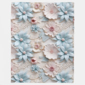 エレガントエンボス3Dスタイルフローラレリーフ、 浮き彫りパステル フリースブランケット (正面)