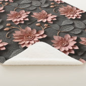 エレガントエンボス3Dスタイルフローラレリーフ、 浮き彫り シェルパブランケット (3/4)