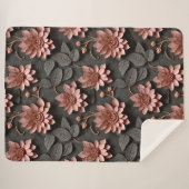 エレガントエンボス3Dスタイルフローラレリーフ、 浮き彫り シェルパブランケット (正面(横))