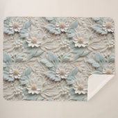 エレガントエンボス3Dフローラレリーフ、 浮き彫りパステル シェルパブランケット (正面(横))