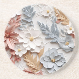 エレガントエンボス3Dフローラレリーフ、 浮き彫り コースター