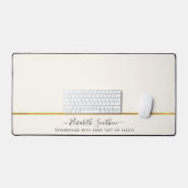 エレガントオフミニマルと金ゴールドの名前の追加 デスクマット (キーボード&マウス)