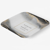 エレガントオプレンスブラックと金ゴールドモダン ペーパープレート (傾斜あり)