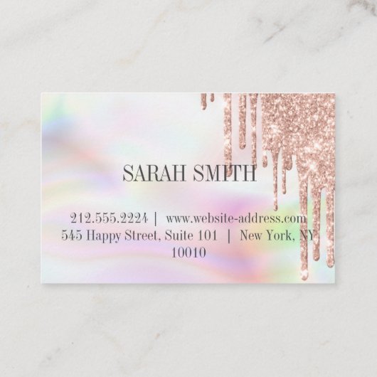 エレガントオモダンパール、黄金のバラをドロップ 名刺 (裏面)