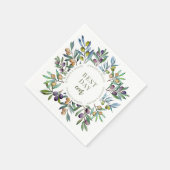 エレガントオリーブイタリアンの木の結婚枝 スタンダードカクテルナプキン (角)