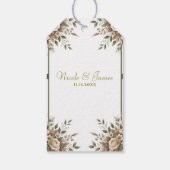 エレガントオリーブグリーン&ホワイトフローラコーナ結婚ーズ ギフトタグ (裏面)