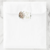 エレガントオリーブグリーン&ホワイトフローラコーナ結婚ーズ ラウンドシール (バッグ)