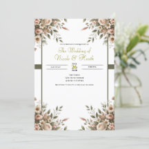 エレガントオリーブグリーン&ホワイトフローラコーナ結婚ーズ